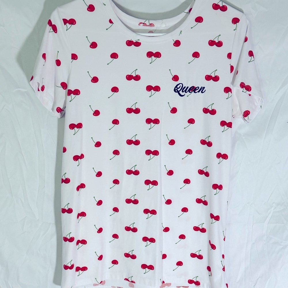 Medium white cherry print queen tee from Charlotte russe